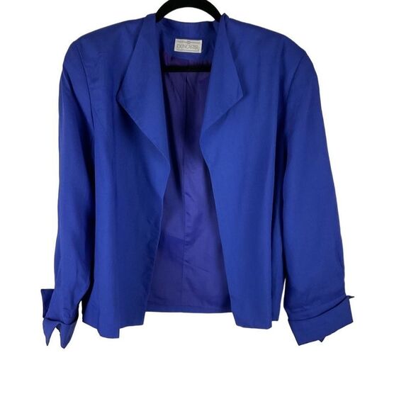 Doncaster royal blue vintage 2 pc suit viscose linen blend sz 18 - Picture 4 of 16